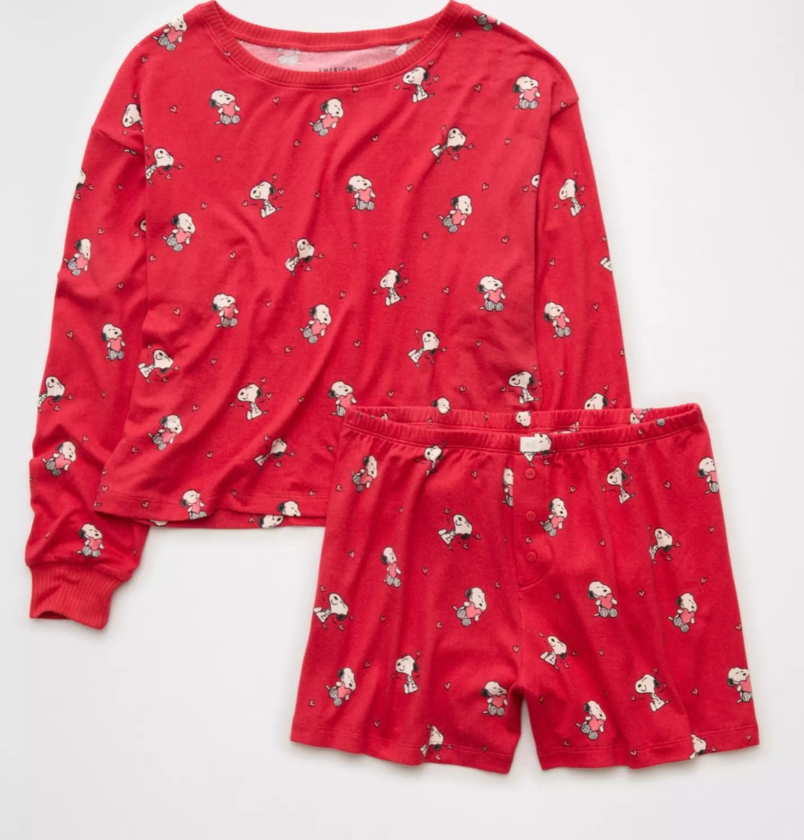 American Eagle Valentine Plush PJ Set
