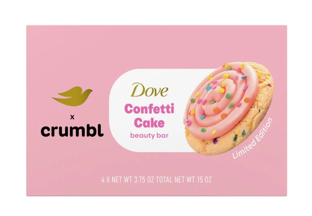 Dove Crumbl Confetti Cake Beauty Bar Set of 4