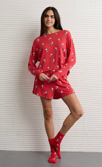 American Eagle Valentine Plush PJ Set