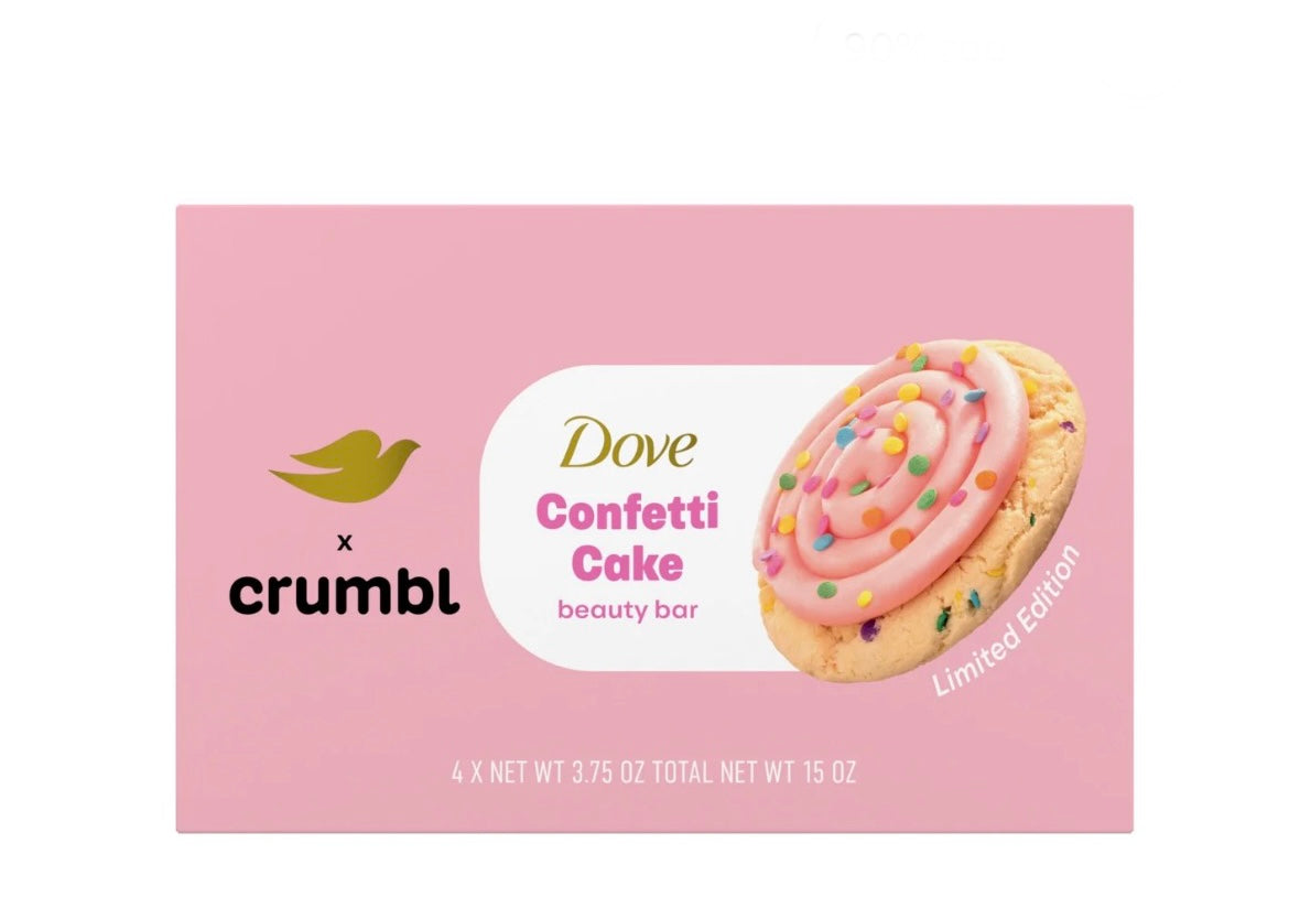 Dove Crumbl Confetti Cake Beauty Bar Set of 4