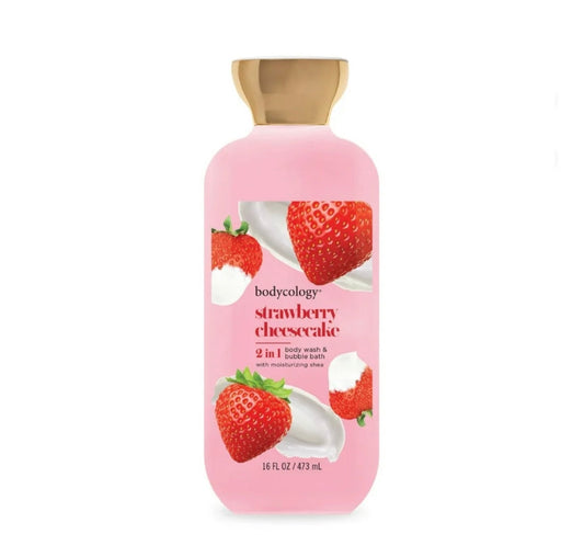 Bodycology Strawberry Cheesecake 2in1 Body Wash & Bubblebath 16oz